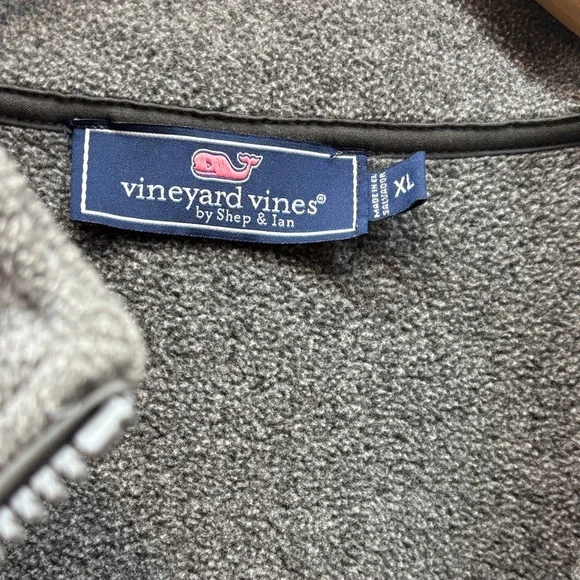 Vineyard Vines Gray Fleece Vest - Picture 2 of 7